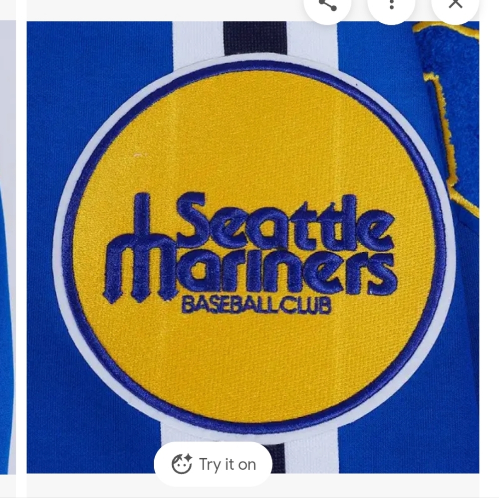 Royal Blue Logo Pro Seattle Mariners Throwback Jacket - Never Worn - Picture 4 of 4
